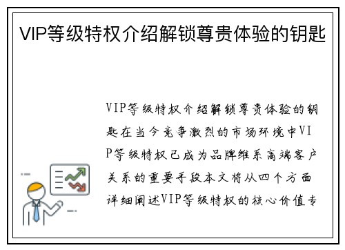 VIP等级特权介绍解锁尊贵体验的钥匙